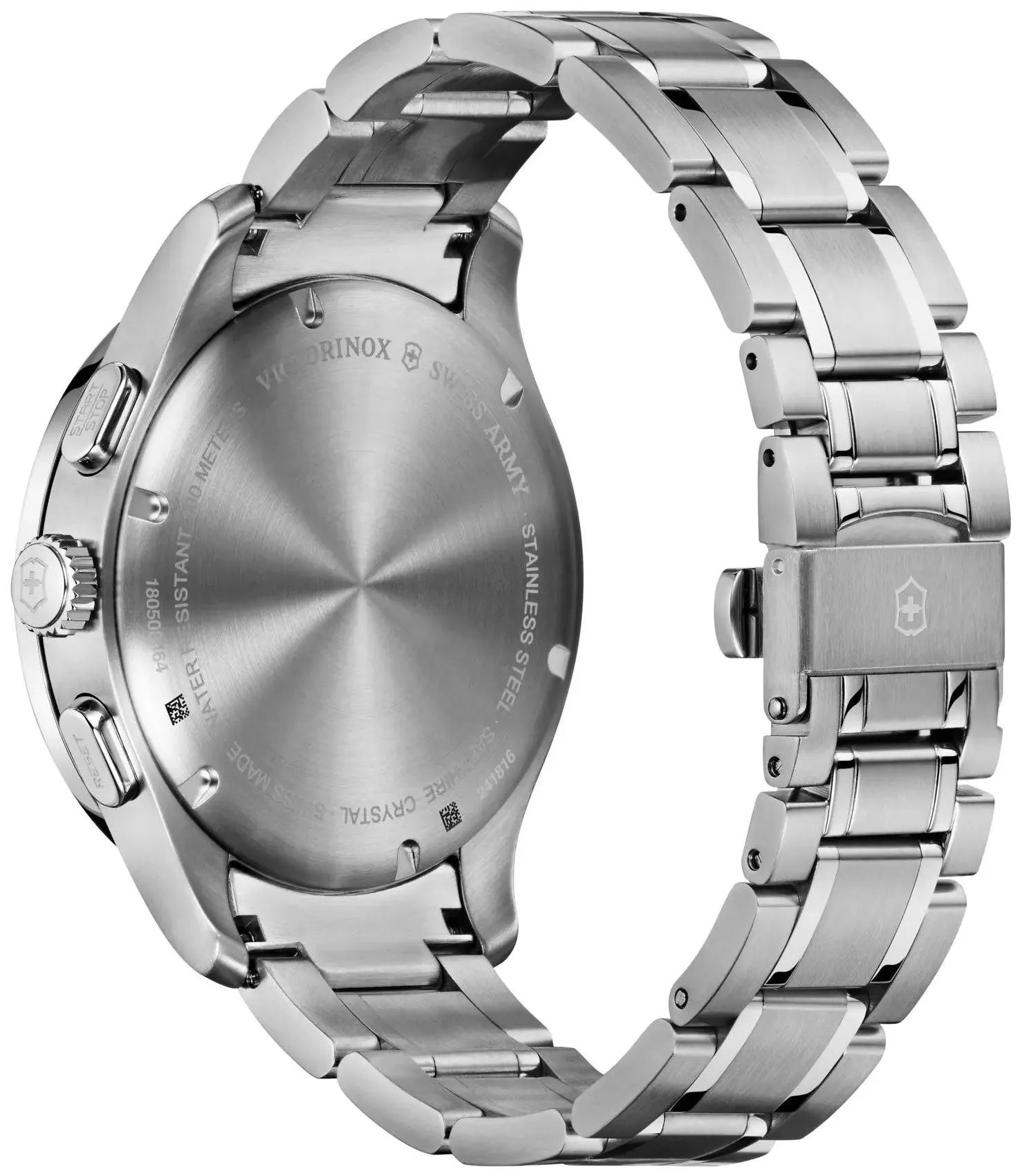 Victorinox Swiss Army Alliance Sport Chronograph Stainless Steel Black Dial Date Mens Watch 241816