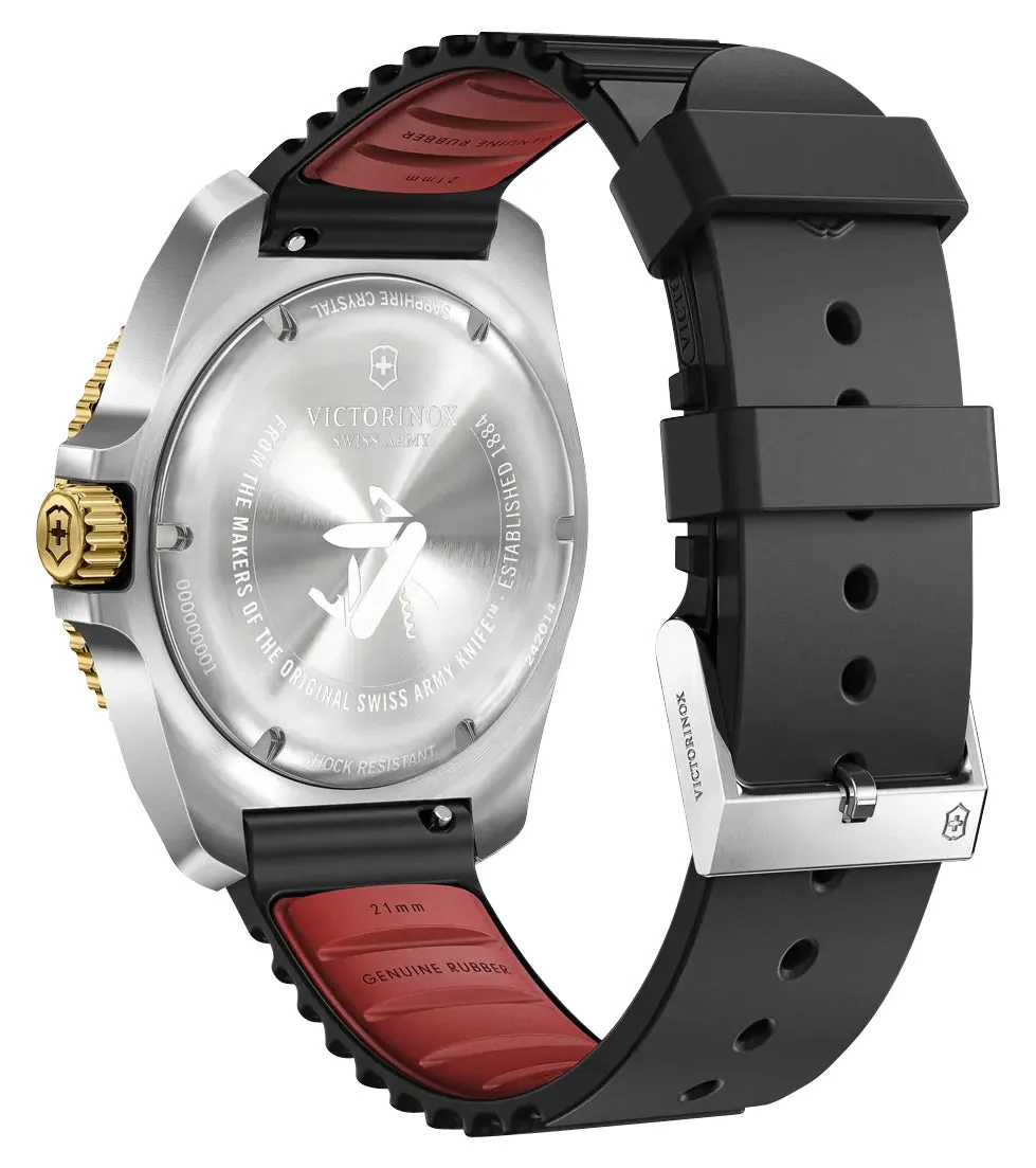 Victorinox Swiss Army Journey 1884 Stainless Steel Black Dial Black Rubber Strap Date Divers Quartz Mens Watch 242014