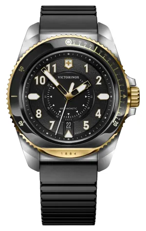 Victorinox Swiss Army Journey 1884 Stainless Steel Black Dial Black Rubber Strap Date Divers Quartz Mens Watch 242014
