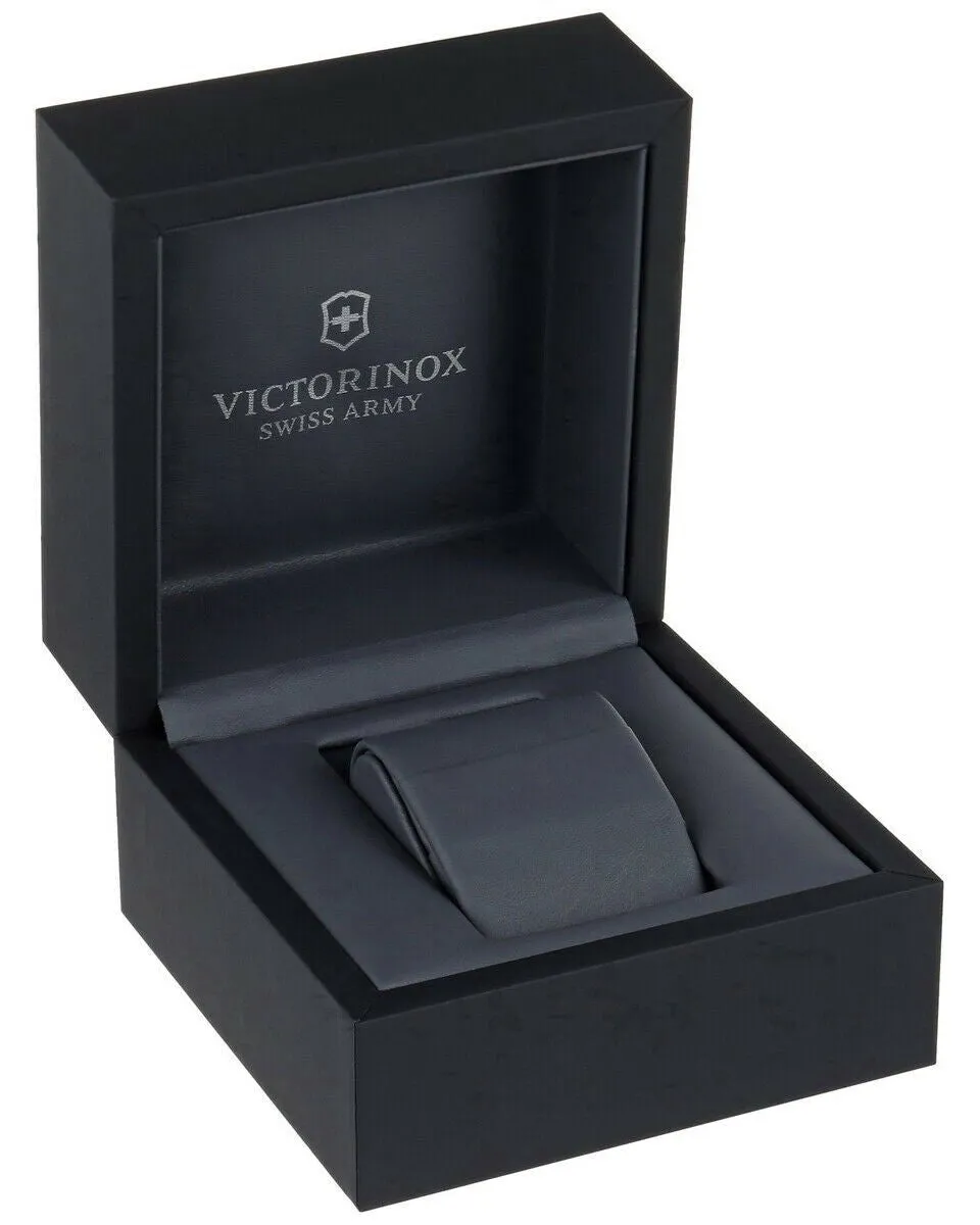 Victorinox Swiss Army Night Vision Steel Brown Leather 241570 Mens Watch Date LED Flashlight