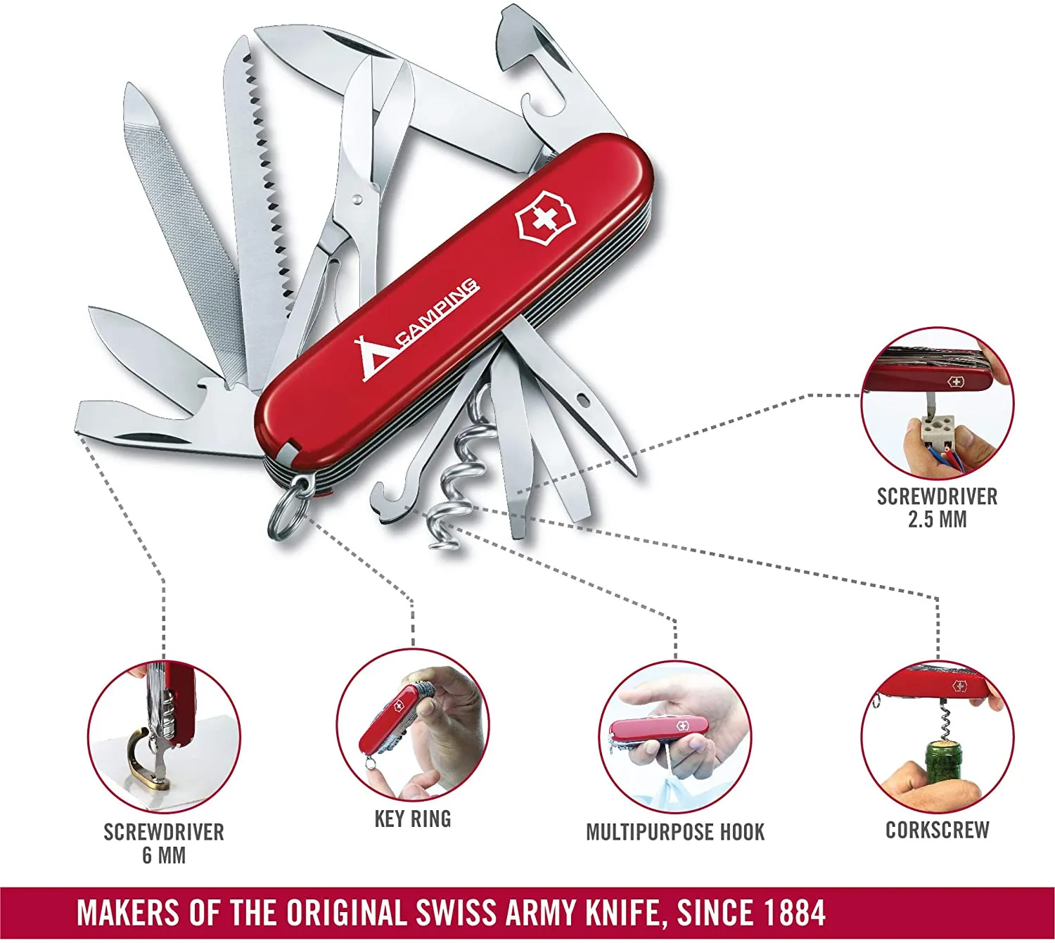 Victorinox Swiss Army Ranger Red Medium Pocket Knife with 21 Functions 1.3763.71