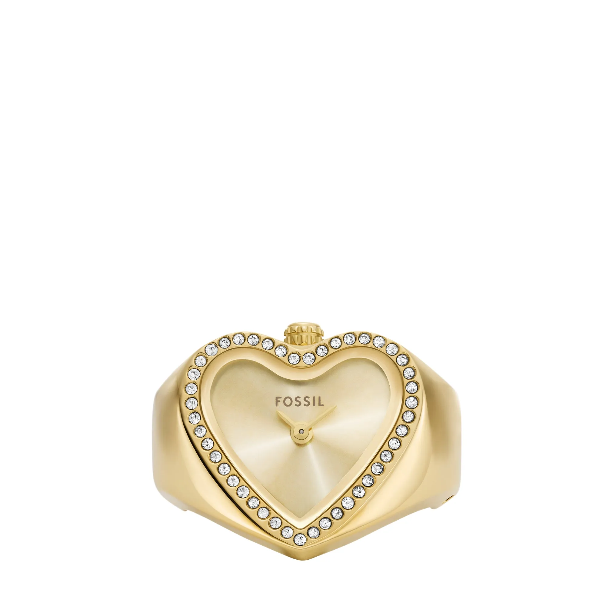 Watch Ring Two-Hand Gold-Tone Stainless Steel