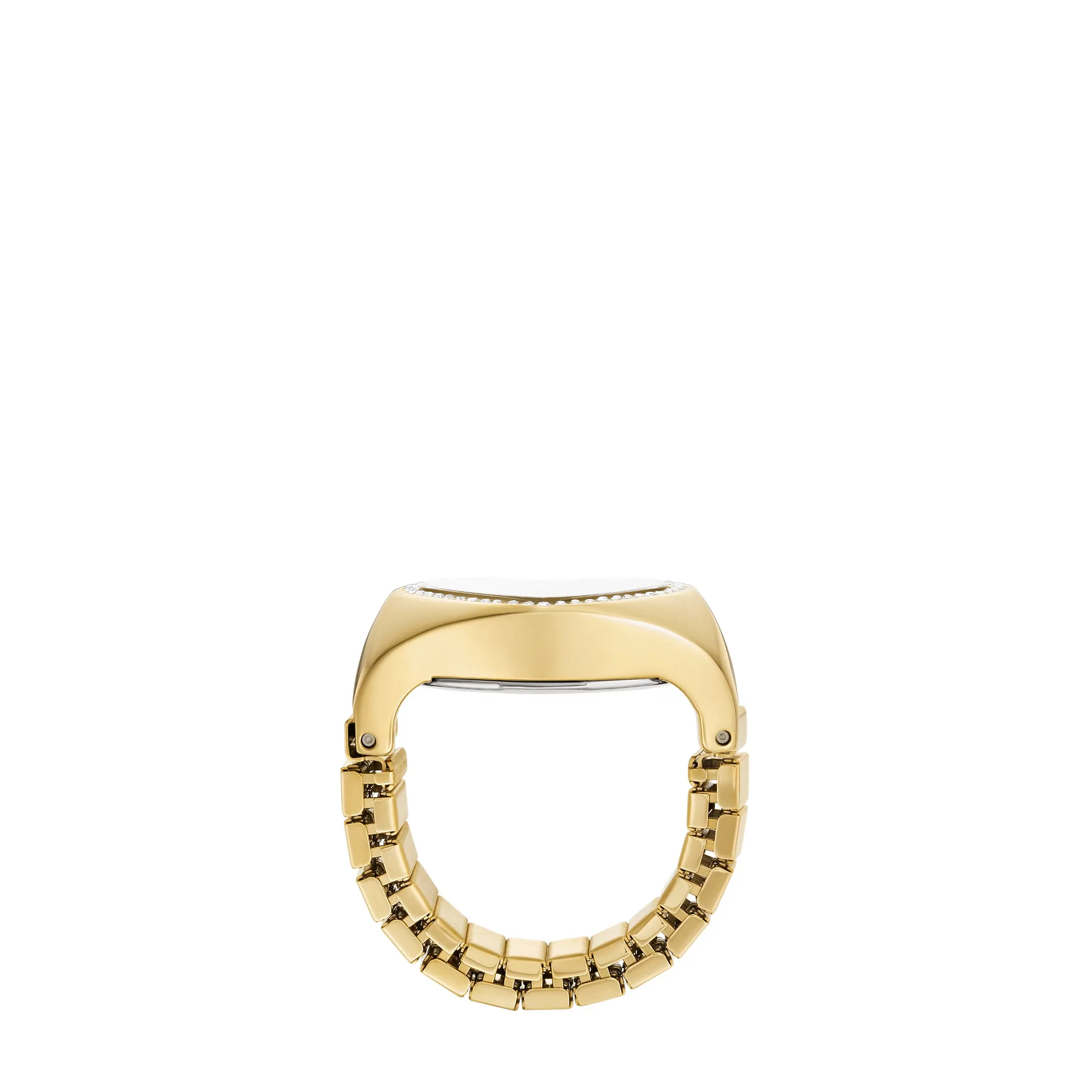 Watch Ring Two-Hand Gold-Tone Stainless Steel