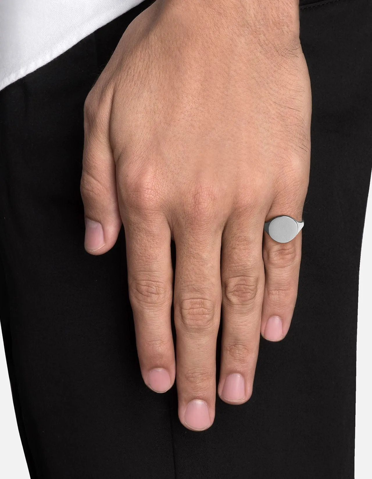 Wells Signet Pinky Ring, Sterling Silver