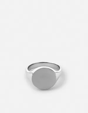 Wells Signet Pinky Ring, Sterling Silver