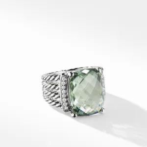 Wheaton Ring with Prasiolite and Diamonds