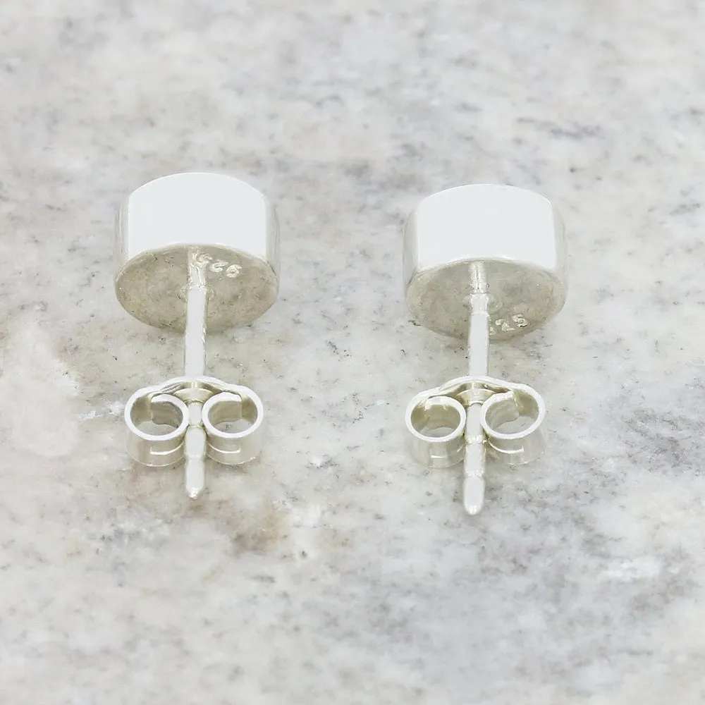 Whitby Jet Sterling Silver Small Round Stud Earrings
