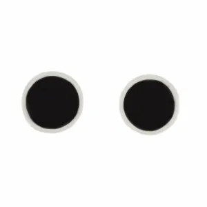 Whitby Jet Sterling Silver Small Round Stud Earrings