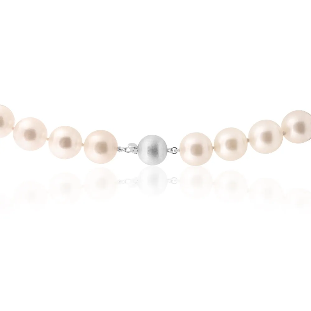 White South Sea 13-14mm Pearl Strand with 9ct White Gold Satin Clasp
