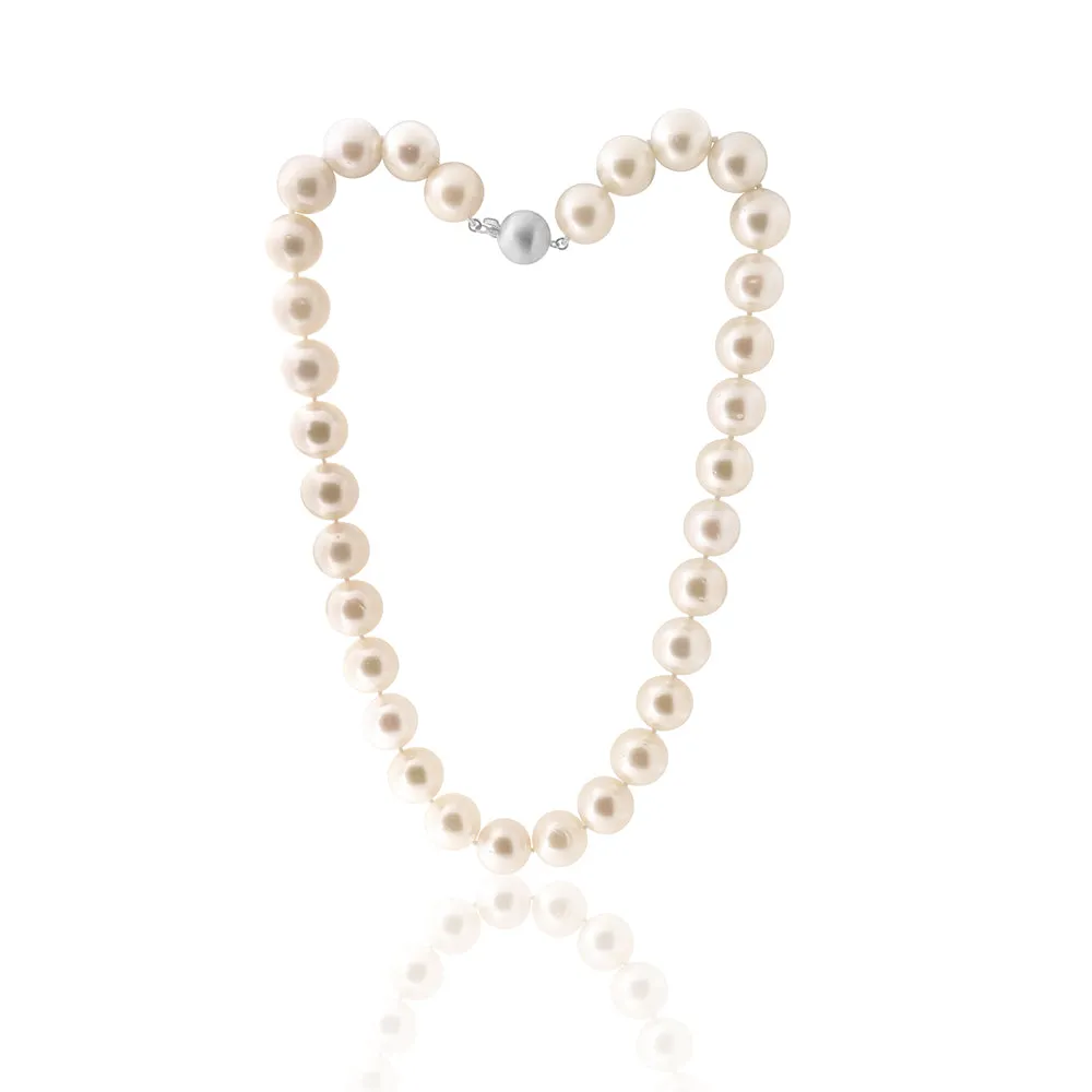White South Sea 13-14mm Pearl Strand with 9ct White Gold Satin Clasp