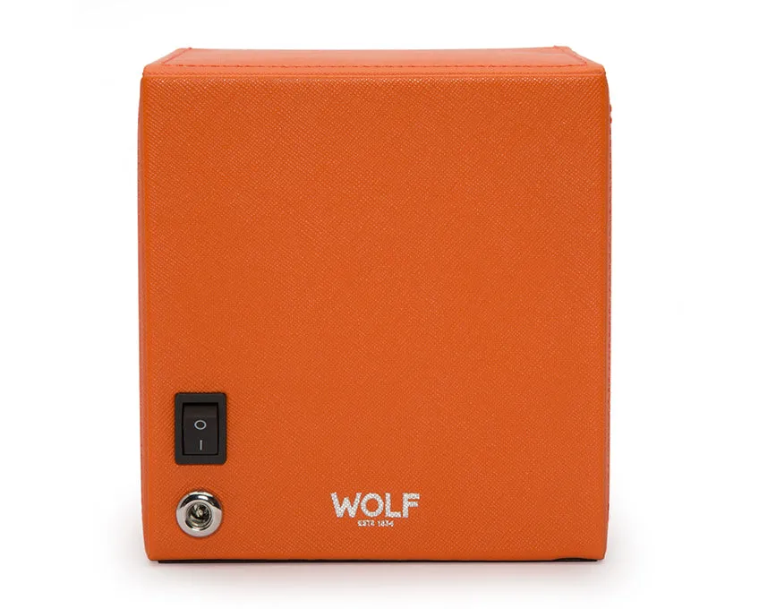 WOLF Cub with Cover Single Watch Winder Orange Module 1.8 461139