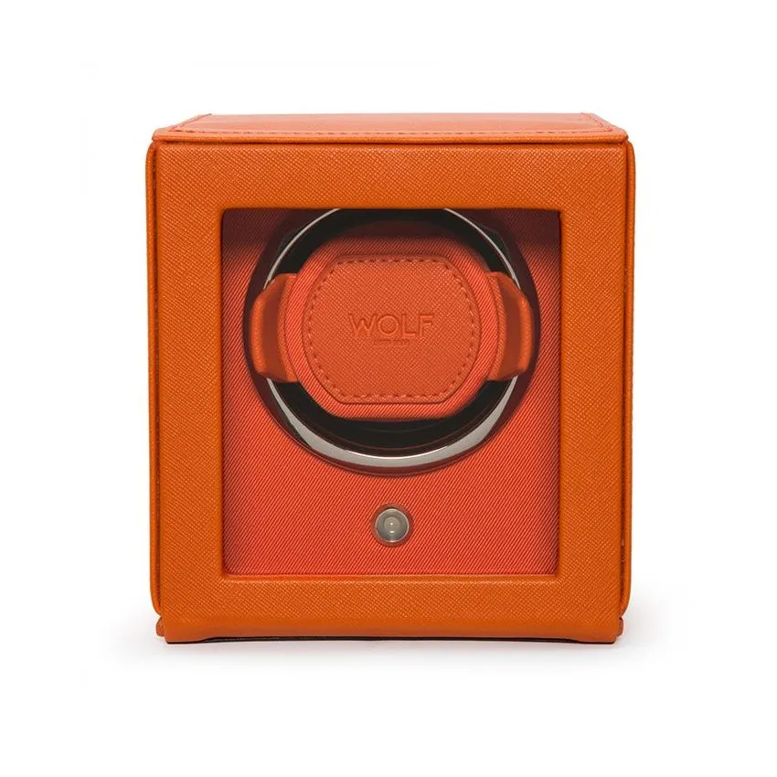 WOLF Cub with Cover Single Watch Winder Orange Module 1.8 461139