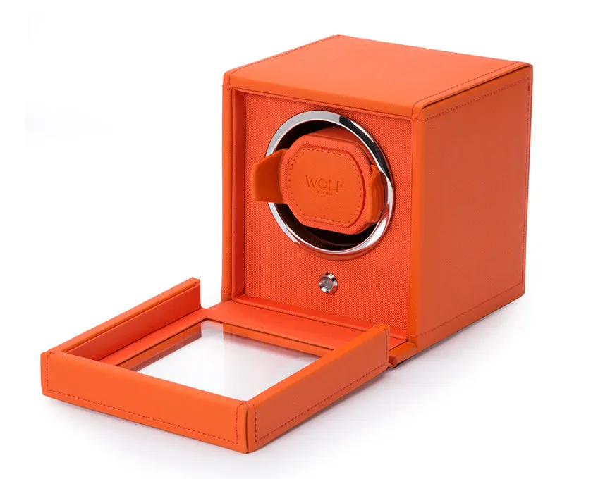 WOLF Cub with Cover Single Watch Winder Orange Module 1.8 461139