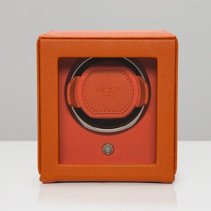 WOLF Cub with Cover Single Watch Winder Orange Module 1.8 461139