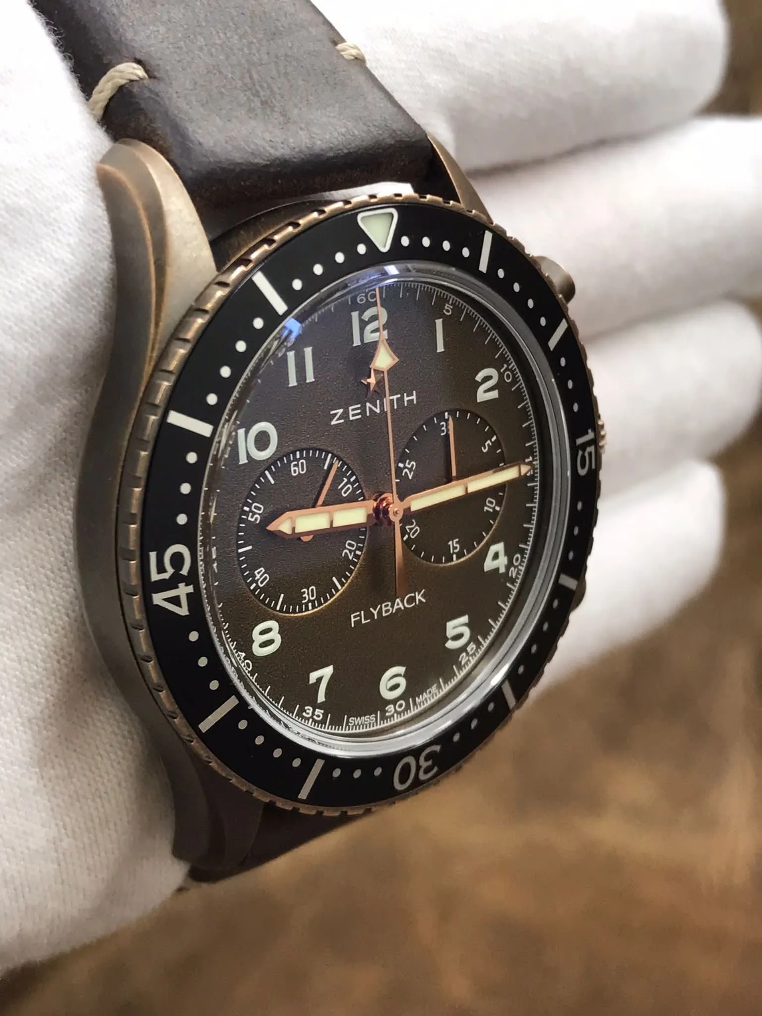 Zenith Pilot Cronometro Tipo  Cp-2 Flyback 29.2240.405 Bronze Dial Automatic Men's Watch