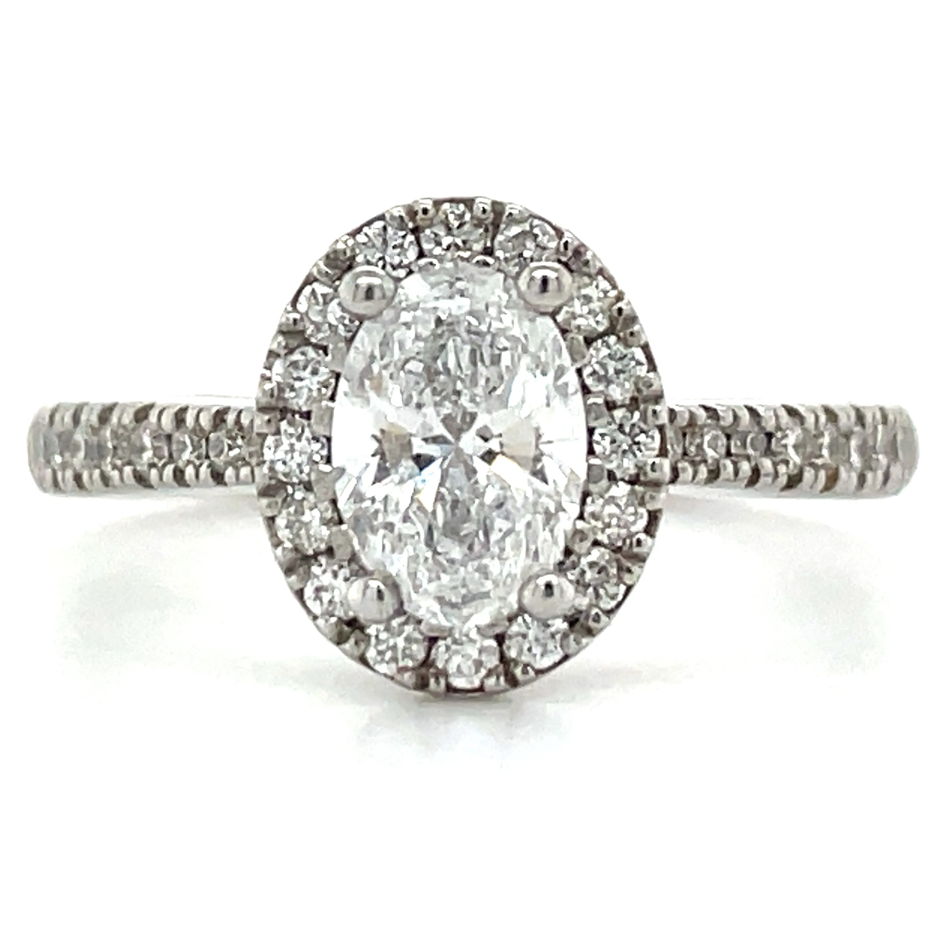 Zoey - Platinum 1.18ct Oval Halo Earth Grown Diamond Engagement Ring