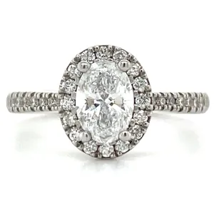 Zoey - Platinum 1.18ct Oval Halo Earth Grown Diamond Engagement Ring